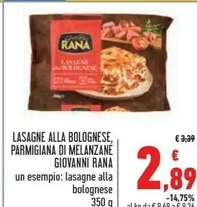 Conad Superstore Giovanni Rana - Lasagne Alla Bolognese 350 G(ml) offerta
