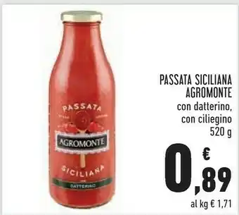 Conad Superstore Agromonte Passata Con Datterino Fresco Densa E Corposa Siciliana 520 G(ml) offerta