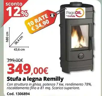 Brico Io Cofidis Stufa A Legna Remilly offerta