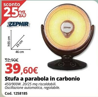 Brico Io Zephir Stufa A Parabola In Carbonio offerta