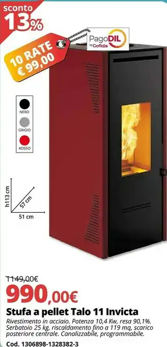 Brico Io Cofidis Stufa A Pellet Talo 11 Invicta offerta