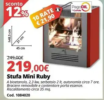 Brico Io Cofidis Stufa Mini Ruby offerta