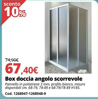 Brico Io Box Doccia Angolo Scorrevole offerta