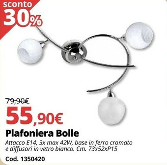 Brico Io Plafoniera Bolle offerta