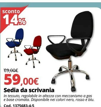 Brico Io Sedia Da Scrivania offerta