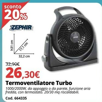Brico Io Zephir Termoventilatore Turbo offerta