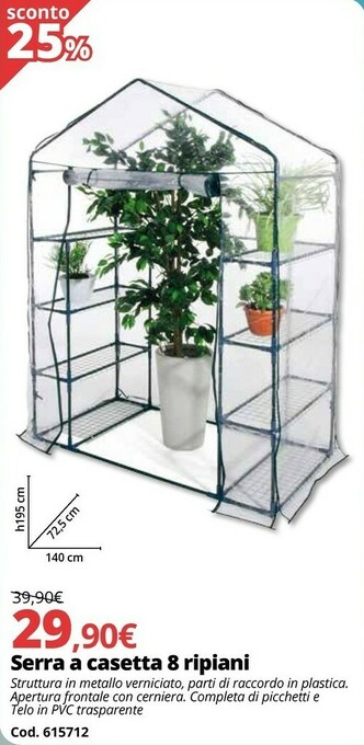 Brico Io Serra A Casetta 8 Ripiani offerta