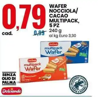 Eurospin Dolciando Wafer Nocciola/Cacao Multipack, 5pz offerta