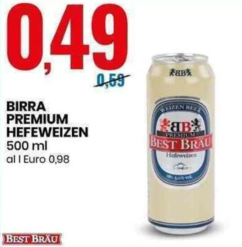 Eurospin Best Bräu Birra Premium Hefeweizen 500ml offerta