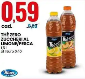 Eurospin Blues Thè Zero Zuccheri Al Limone/Pesca 1,5l offerta