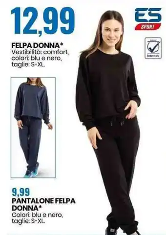 Eurospin Felpa Donna S-XL offerta