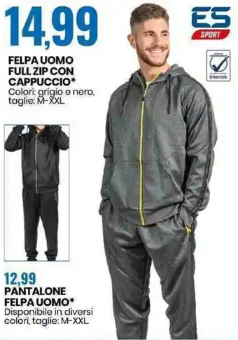 Eurospin Pantalone Felpa Uomo M-XXL offerta