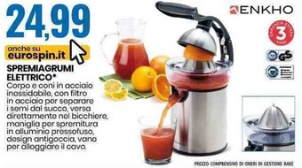 Eurospin Enkho Spremiagrumi Elettrico offerta