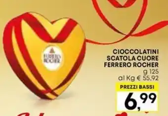 Kanguro CIOCCOLATINI SCATOLA CUORE FERRERO ROCHER g 125 offerta