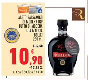 Conad ACETO BALSAMICO DI MODENA IGP TUTTO DI MODENA SUA MAESTA BELLEI 250 ml offerta