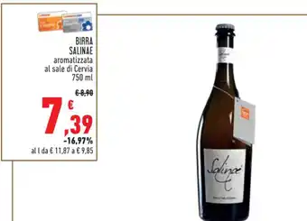 Conad BIRRA SALINAE aromatizzata al sale di Cervia 750 ml offerta