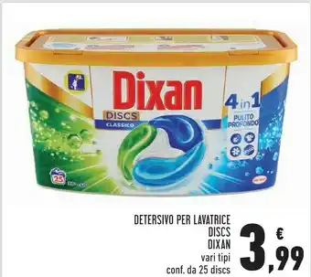 Conad Superstore Dixan Detersivo Per Lavatrice Discs Vari Tipi offerta