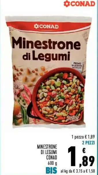Conad Conad Minestrone di Legumi 600g offerta