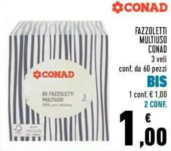Conad Conad Fazzoletti Multiuso 60 pezzi offerta