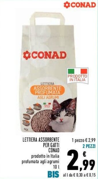 Conad Conad Lettiera Assorbente 10l offerta