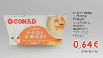 Conad Conad Yogurt intero i Cremosi 125g x 2 pezzi offerta