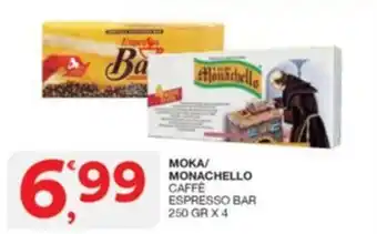 Quick Sisa MOKA/ MONACHELLO CAFFE ESPRESSO BAR 250 GR X 4 offerta