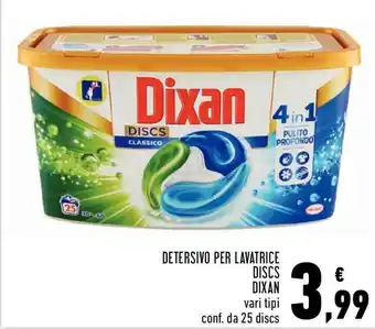 Conad Dixan Detersivo per lavatrice Discs 25 discs offerta
