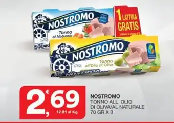 Quick Sisa NOSTROMO TONNO ALL OLIO DI OLIVA/AL NATURALE 70 GR X 3 offerta