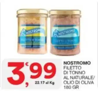 Quick Sisa NOSTROMO FILETTO DI TONNO AL NATURALE/ OLIO DI OLIVA 180 GR offerta