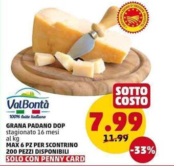PENNY ValBontà Grana Padano DOP 16 mesi offerta