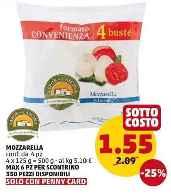 PENNY Mozzarella 4pz 125g offerta