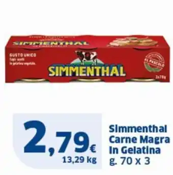 Sigma Simmenthal Carne Magra In Gelatina g. 70 x 3 offerta