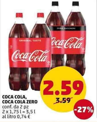 PENNY Coca-Cola, Coca-Cola Zero 2pz 1,75l offerta