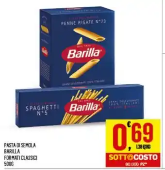 Despar PASTA DI SEMOLA BARILLA FORMATI CLASSICI 500G offerta