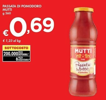 Bennet Mutti Passata Di Pomodoro offerta