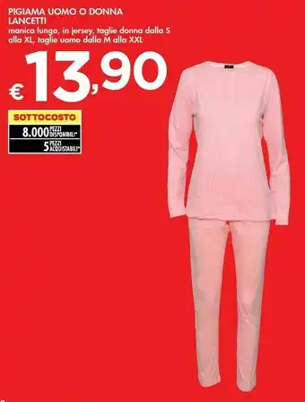 Bennet Jersey Lancetti Pigiama Uomo O Donna offerta