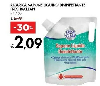 Bennet Fresh & Clean Ricarica Sapone Liquido Disinfettante offerta