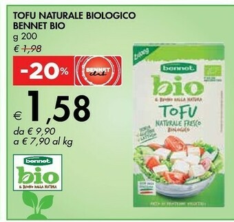 Bennet Bennet Tofu Naturale Biologico Bio offerta