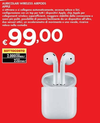 Bennet Apple Auricolari Wireless Airpods offerta