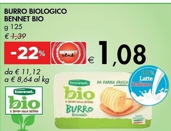 Bennet Bennet Bio Burro Biologico offerta