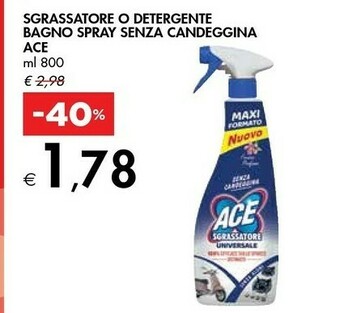 Bennet Ace Sgrassatore O Detergente Bagno Spray Senza Candeggina offerta