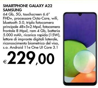 Bennet Samsung Smartphone Galaxy A22 offerta