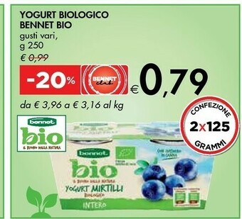 Bennet Bennet Bio Yogurt Biologico offerta