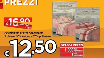 Bennet Completo Letto Stampato offerta