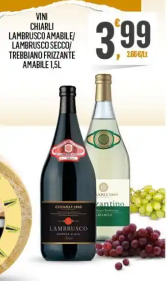 Despar VINI CHIARLI LAMBRUSCO AMABILE/ LAMBRUSCO SECCO/ TREBBIANO FRIZZANTE AMABILE 1,5L offerta