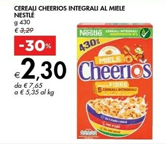 Bennet Nestlè Cereali Cheerios Integrali Al Miele offerta
