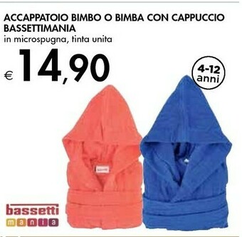 Bennet Bassettimania Accappatoio Bimbo O Bimba Con Cappuccio offerta