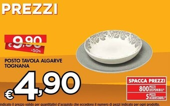 Bennet Tognana Posto Tavola Algarve offerta