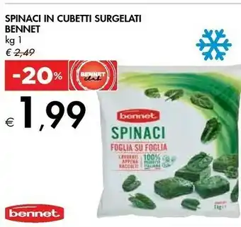 Bennet Bennet Spinaci In Cubetti Surgelati offerta