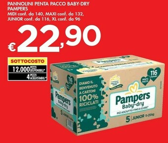 Bennet Pampers Pannolini Penta Pacco Baby-Dry offerta